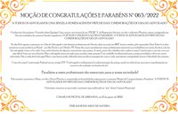MOÇÃO DE CONGRATULAÇÕES E PARABÉNS Nº 063/2022