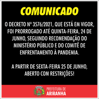 Prefeitura prorroga lockdown em Ariranha